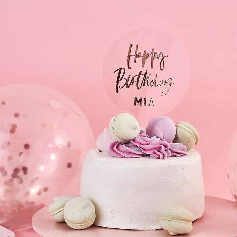 Topper custom pink gold cake for unique celebrations – Oh Yeah!