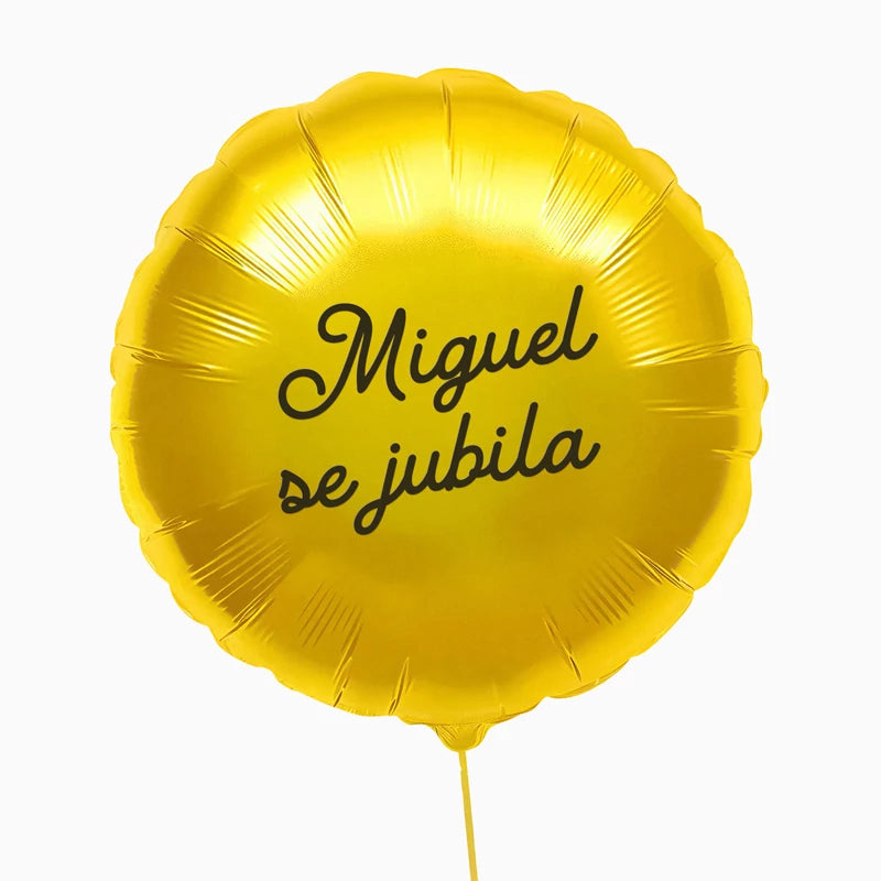 Globo Foil Redondo Ø 59 cm Oro 'Nombre se Jubila' Personalizado