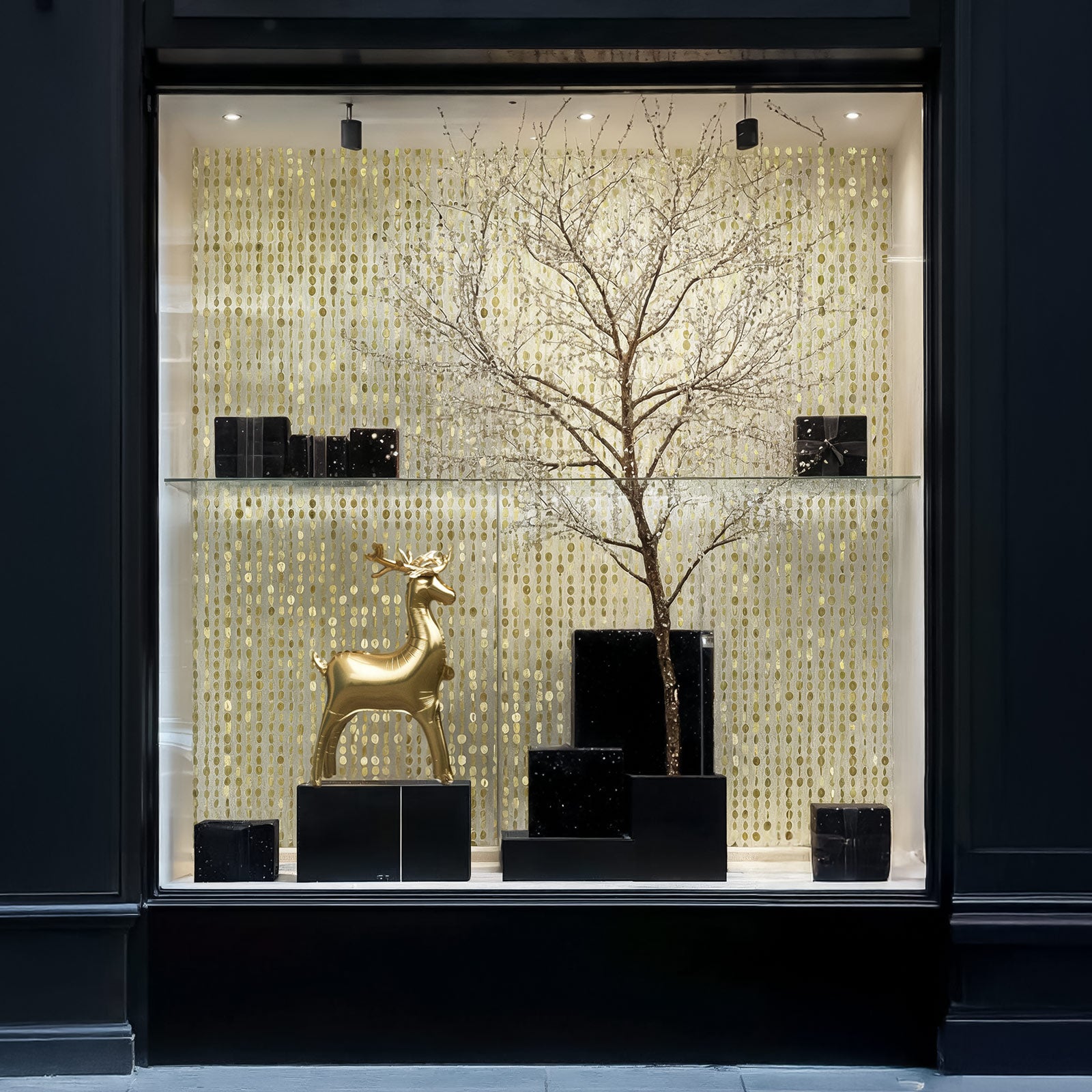 Kit Decoración Escaparate Reno Navidad 4 Piezas