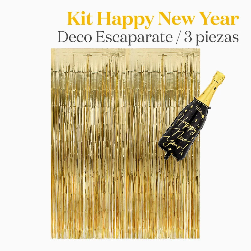 Kit Decoración Escaparate Happy New Year 3 Piezas