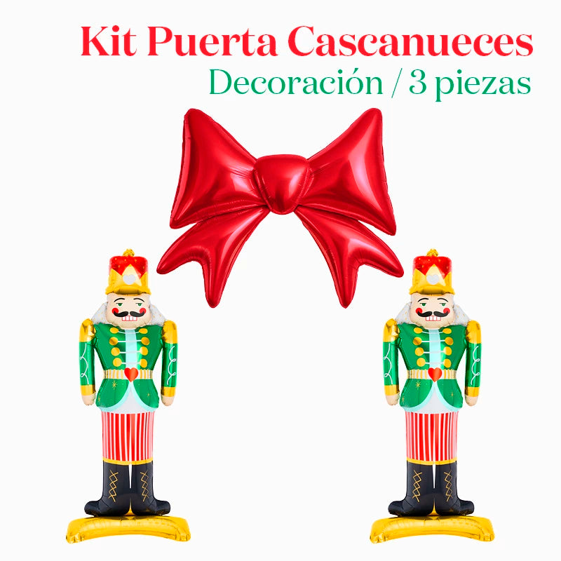 Weihnachts-Nussknacker-Türdekorationsset, 3-teilig