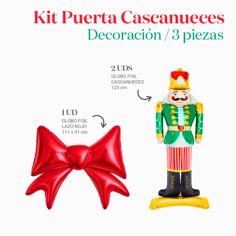 Kit Decoración Puerta Cascanueces Navidad 3 Piezas