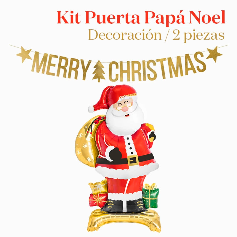 Santa Claus Christmas Door Decoration Kit 2 Pieces