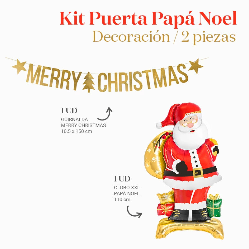 Weihnachtsmann-Türdekorationsset, 2-teilig