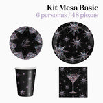 Kit Mesa Basic Navidad 6 Personas Estrellas de Nochevieja 48 piezas