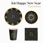 Kit Mesa Basic Nochevieja 6 Personas Happy New Year 48 piezas