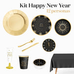 Kit Mesa Premium Nochevieja 12 Personas Happy New Year 108 piezas