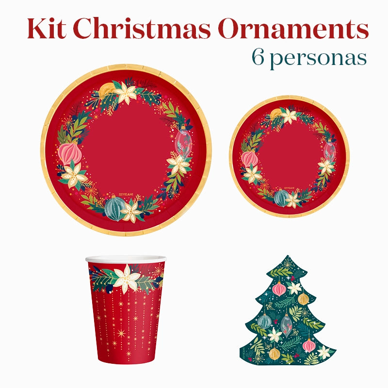 Kit Mesa Basic Navidad 6 Personas Ornaments 38 piezas
