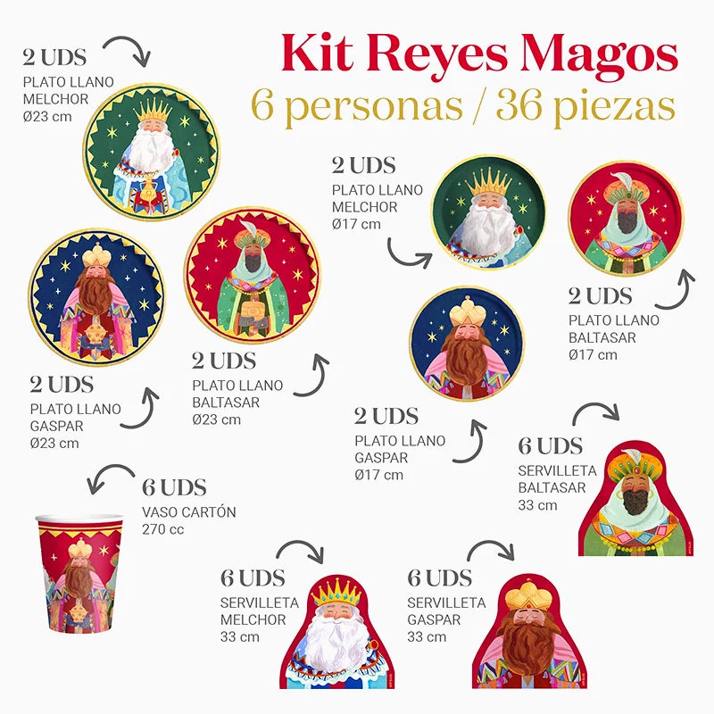 Inspiracion con Kit Mesa Básica Noite Três Reis 6 Pessoas 48 peças