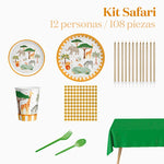 Kit Mesa Premium 12 Personas Mi Primer Safari 108 piezas