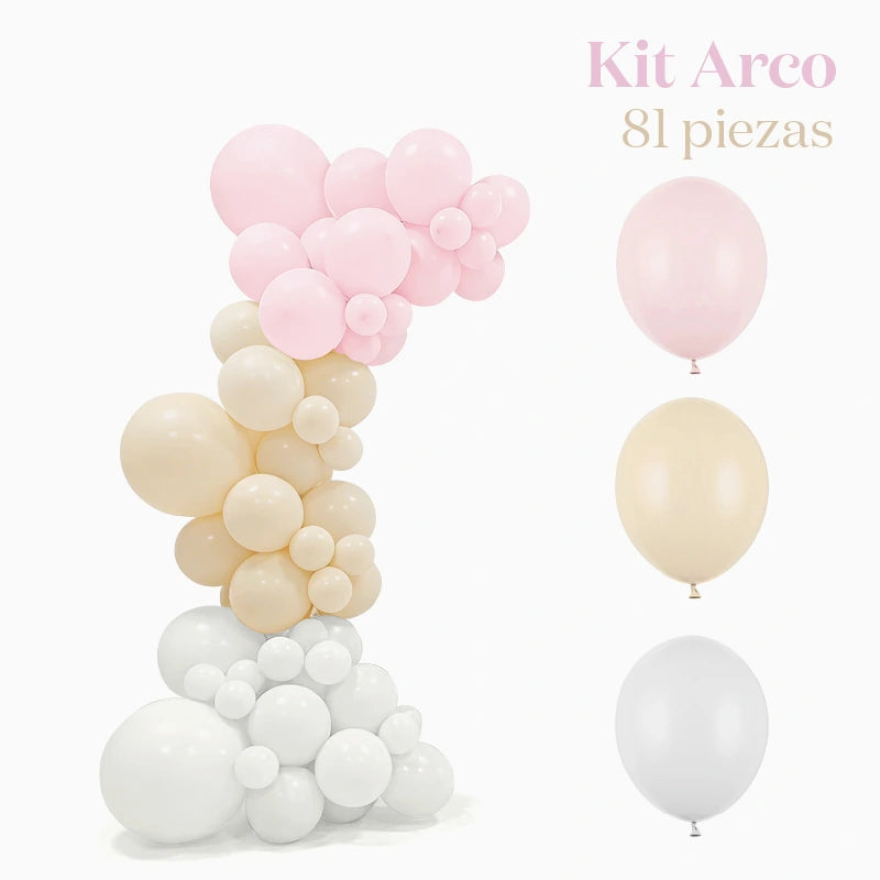 Kit Arco Globos Baby Osito Rosa
