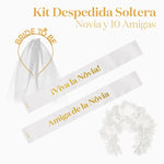Kit Banda Despedida Soltera Novia y 10 Amigas Blanco