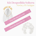 Kit Banda Despedida Soltera Novia y 10 Amigas Rosa