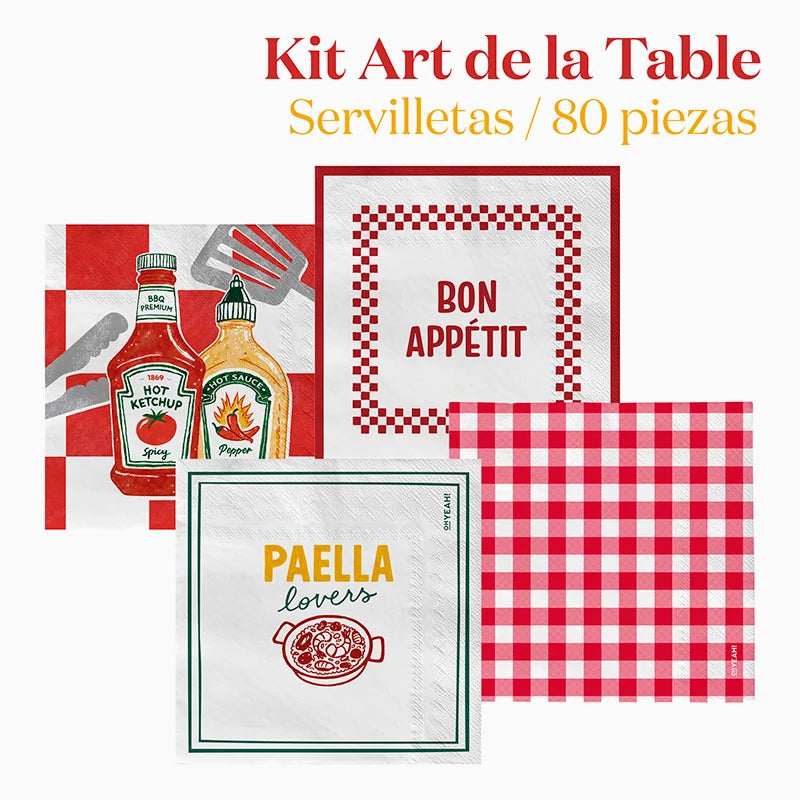 Set Servilletas Comidas y Cenas en Casa Rojo