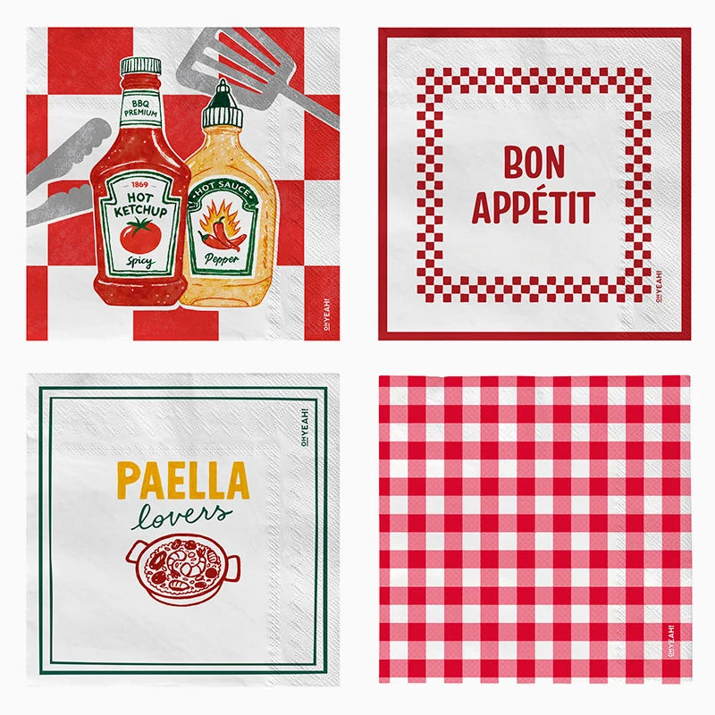 Inspiracion con Set Servilletas Comidas y Cenas en Casa Rojo