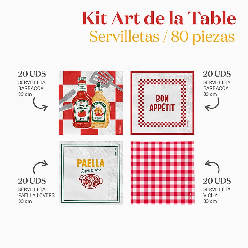 Inspiracion con Set Servilletas Comidas y Cenas en Casa Rojo