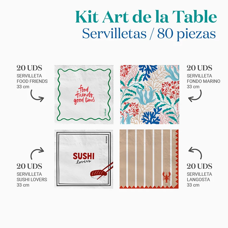 Inspiracion con Set Servilletas Comidas y Cenas en Casa Azul