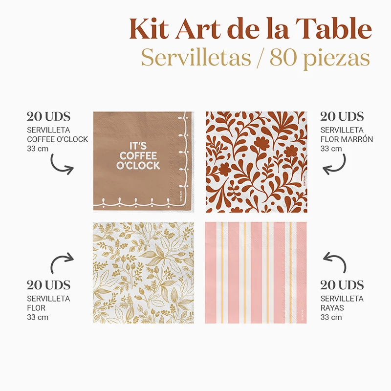 Inspiracion con Set Servilletas Desayunos, Postres y Meriendas Rosa