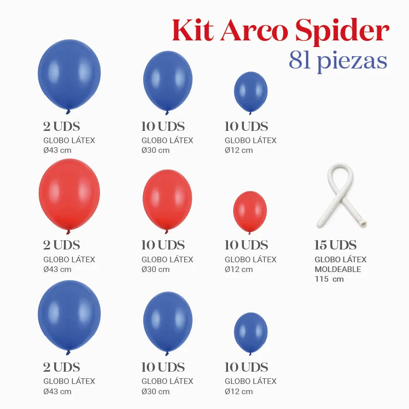 Kit de arco de balão aranha