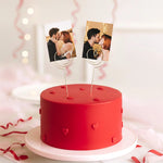Topper Cake Hearts Metal Gold