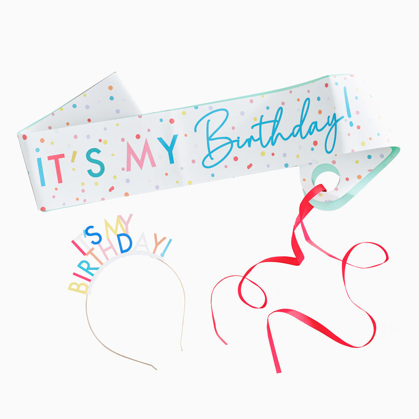 Set Banda + Diadema "It`s my Birthday"