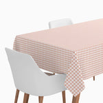 Waterproof Folded Paper Tablecloth 1.20 x 1.80 m Vichy Salmon
