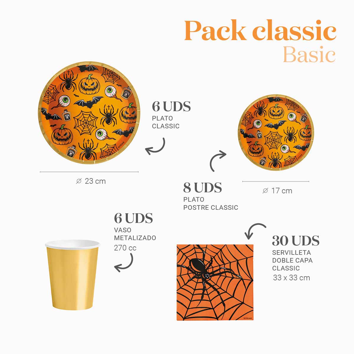 Basic Halloween table kit 6 people