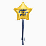 XL-Goldstern-Ballon mit personalisiertem „Name, der beste Papa“-Stoff