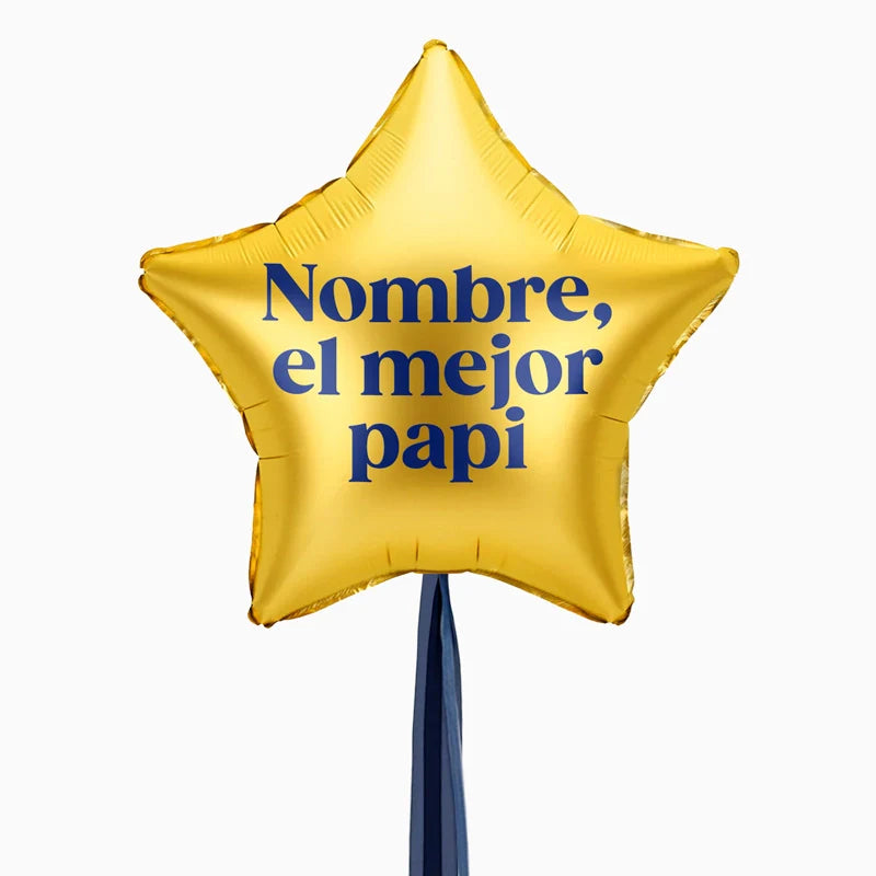 Inspiracion con XL Gold Star Balloon with Personalized 'Name, the best daddy' Fabrics