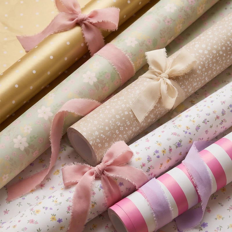Inspiracion con Papel de Regalo 70 cm x 2 m Beige con Lunares