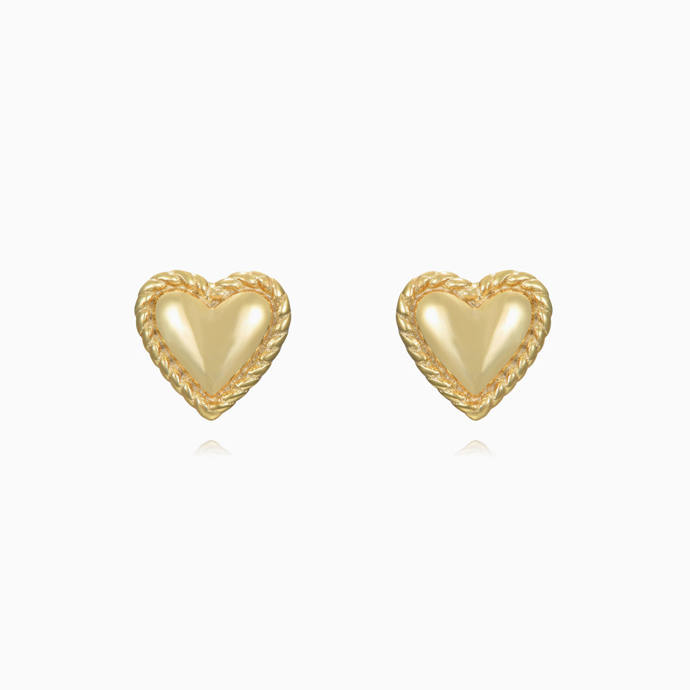 Pendientes Corazón de 5 mm Bañados en Oro