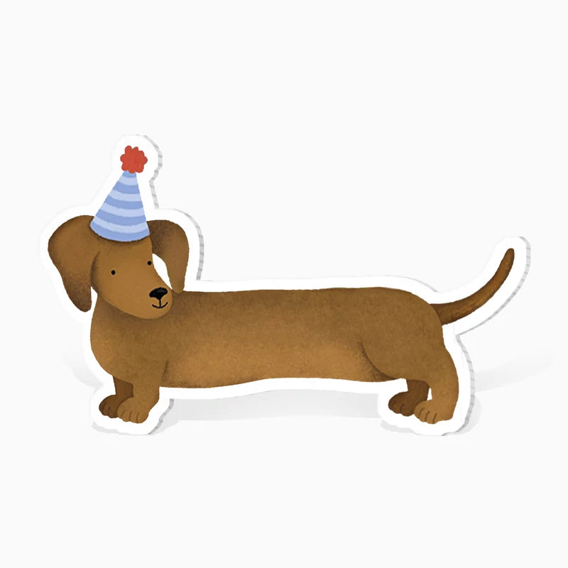 Silhueta decorativa de cachorro salsicha de papelão