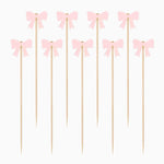 Espetos de Bambu Laço Rosa 12 cm