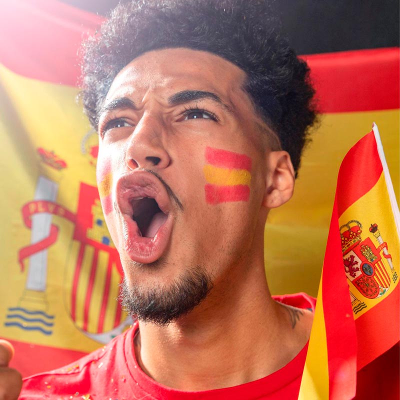Bandera de españa con pintura | Foto Premium Bandera de españa con pintura | Foto Premium