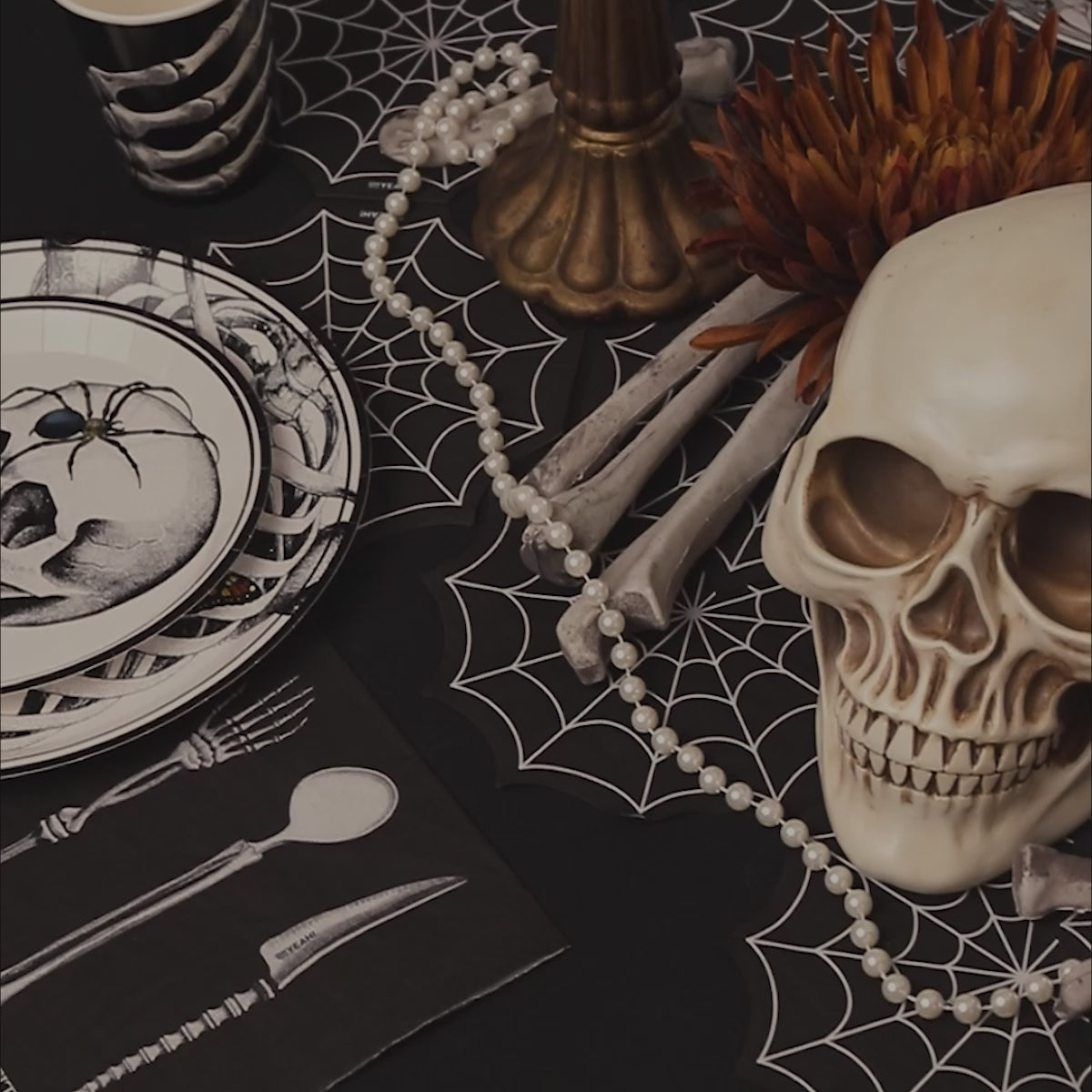 Inspiracion con Servilletas Papel Doble Capa Telaraña Halloween