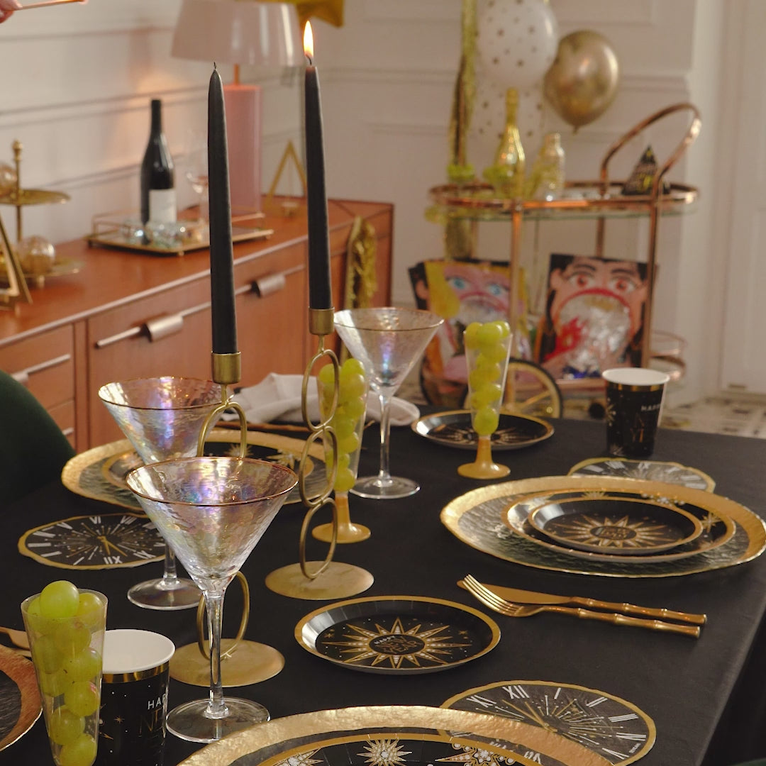 Inspiracion con Copa Cava Plástico Reutilizable PP 150 cc Nochevieja Glitter Oro