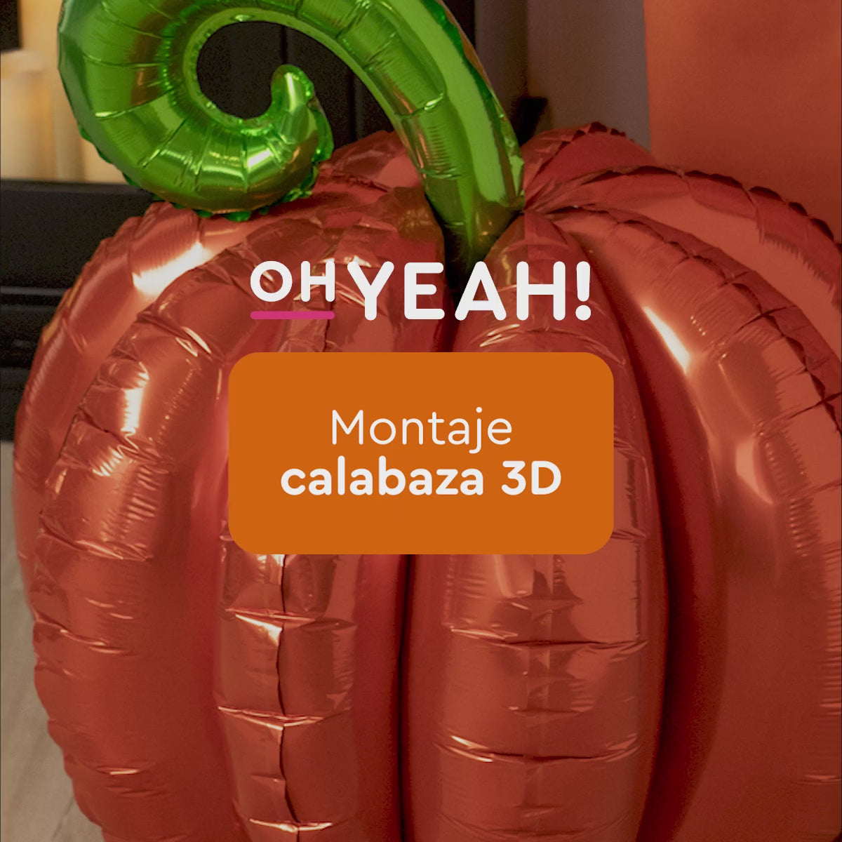 Inspiracion con Halloween 3D Orange Pumpkin Foil Balloon