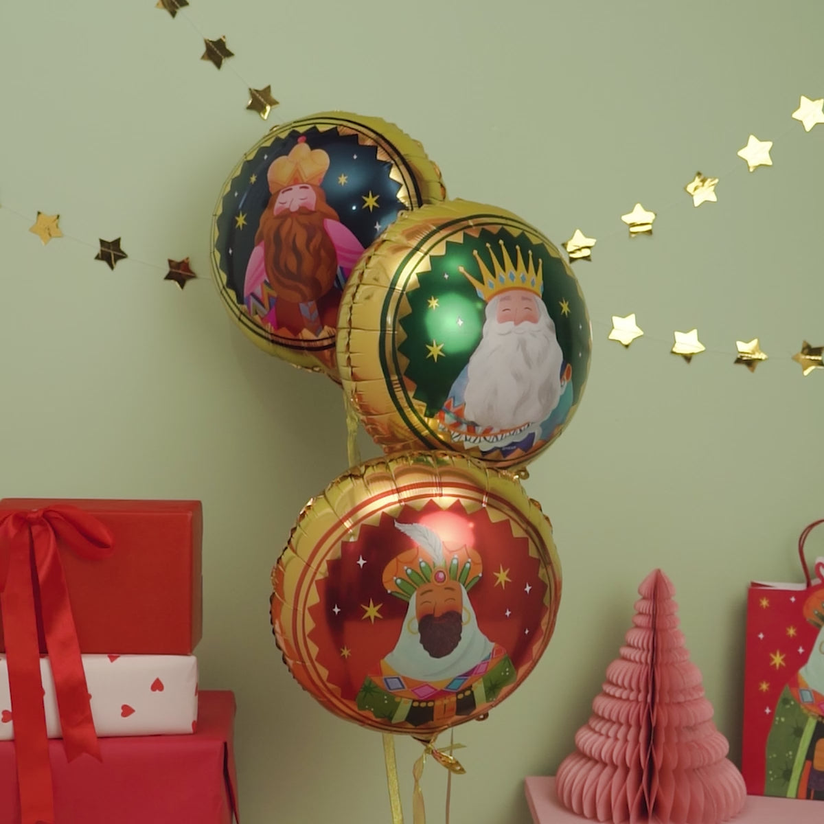 Inspiracion con Set Globos Foil Redondo Ø 43 cm Noche de Reyes Magos