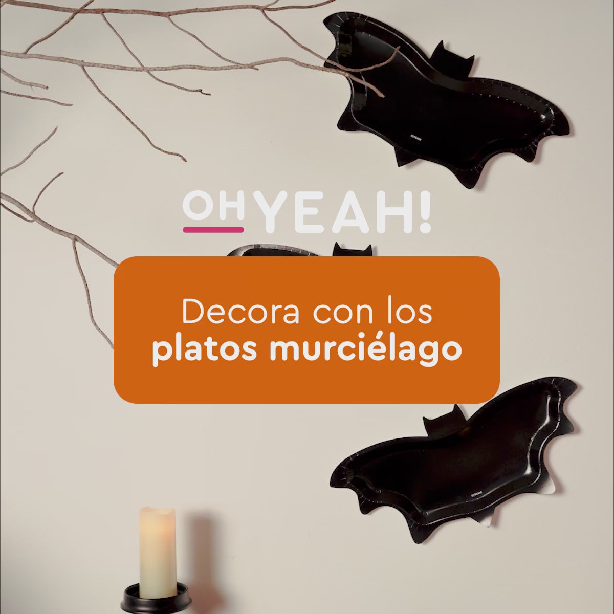 Inspiracion con Plato Llano Cartón Murciélago 37 x 18.5 cm Halloween