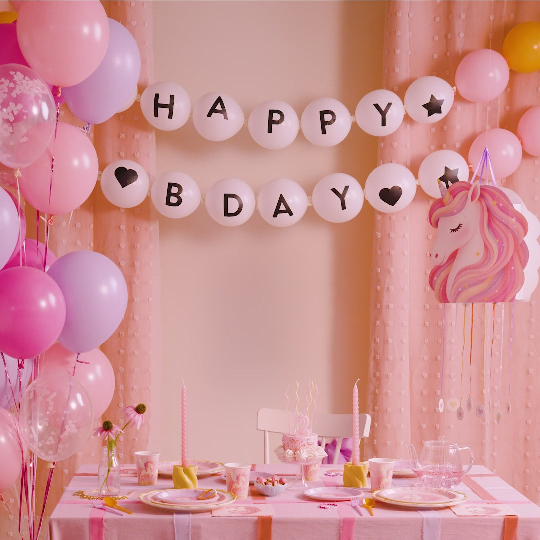 Inspiracion con Kit Mesa Basic 6 Personas Unicornio Baby Rosa 42 piezas