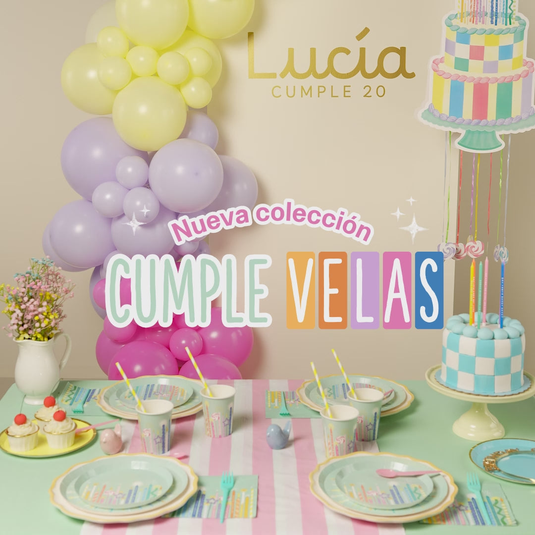 Inspiracion con Kit Mesa Basic 6 Personas Cumple Velas 42 piezas