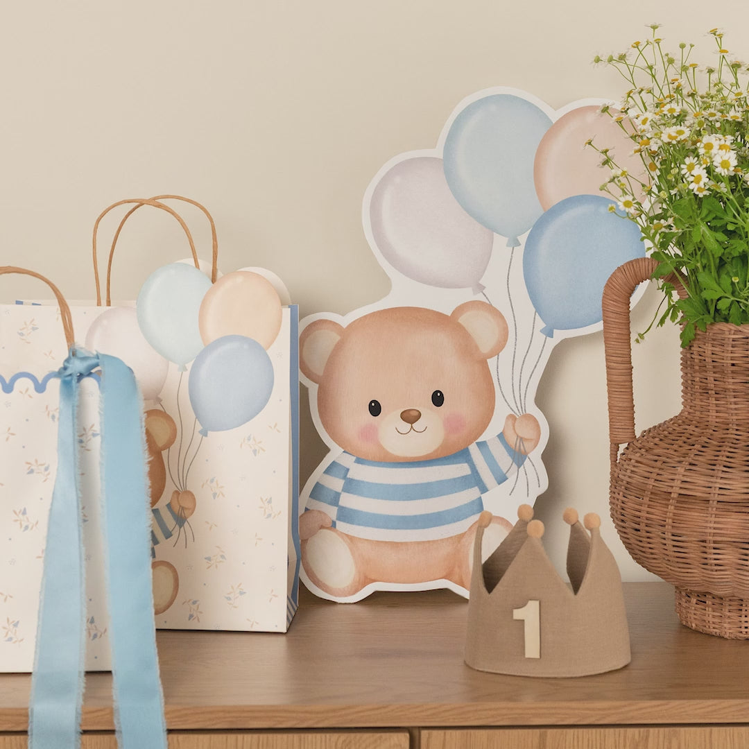 Inspiracion con Silhueta decorativa de papelão urso azul bebê