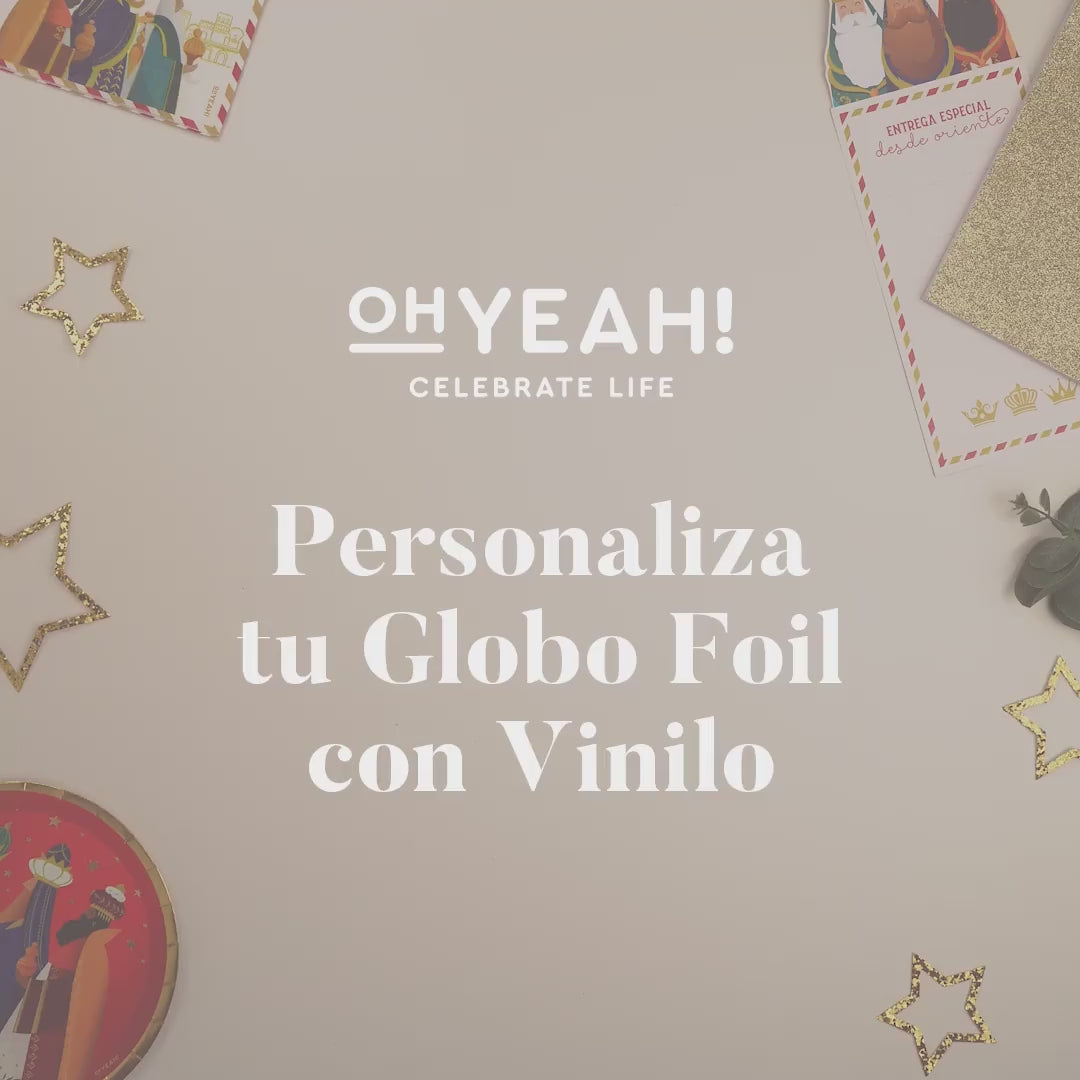 Inspiracion con Set Globos Foil Carroza Personalizado Nombre y Edad Vinilo Blanco