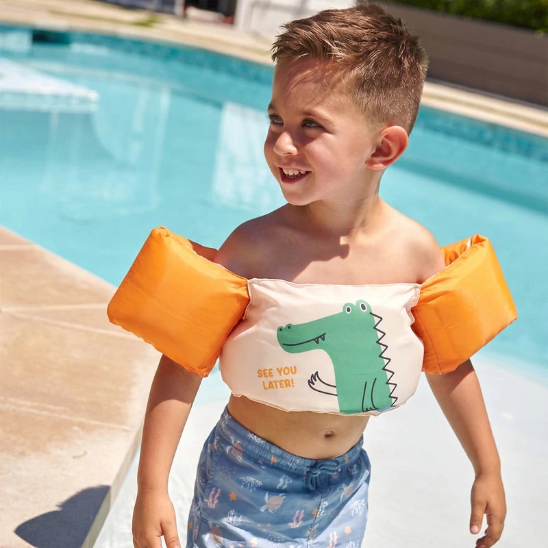 Inspiracion con Chaleco con Manguitos Infantil Naranja con Cocodrilo