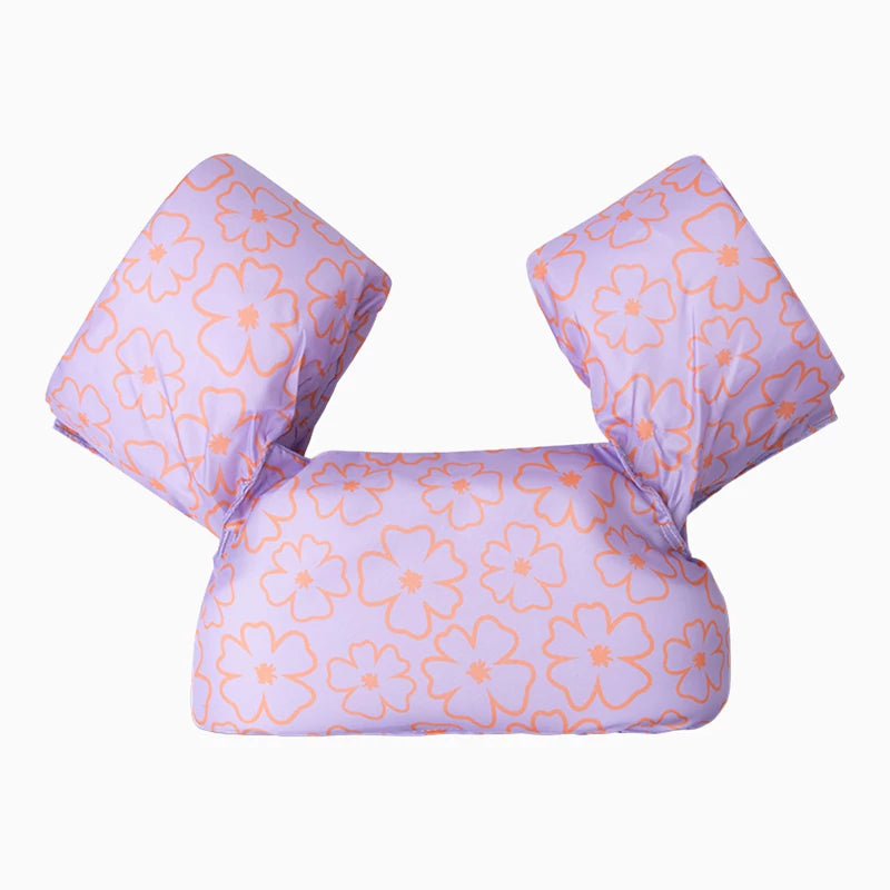 Chaleco con Manguitos Infantil Lavanda con Flores Naranjas