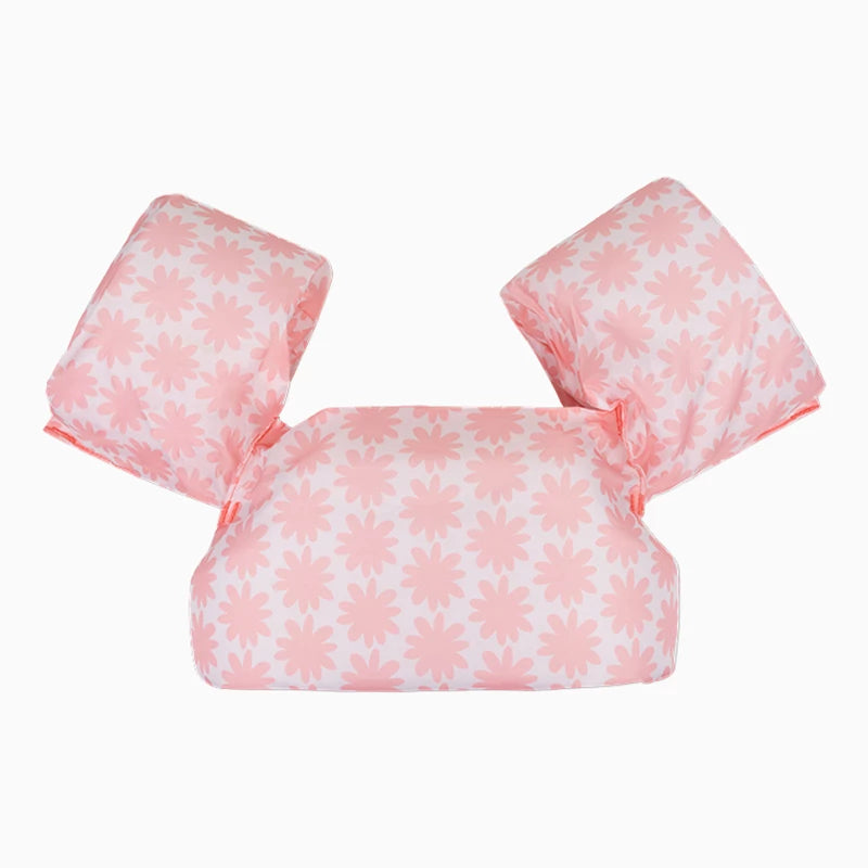 Chaleco con Manguitos Infantil Rosa Pastel con Flores