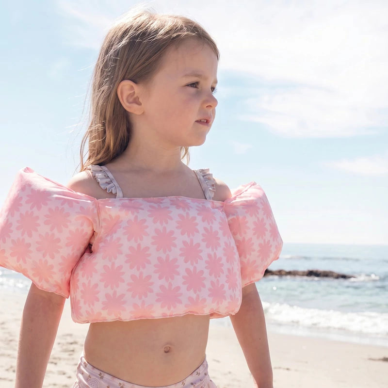 Inspiracion con Chaleco con Manguitos Infantil Rosa Pastel con Flores