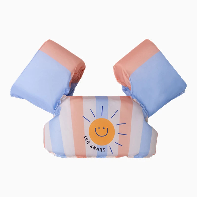 Chaleco con Manguitos Infantil Rayas Multicolor Azul con Sol