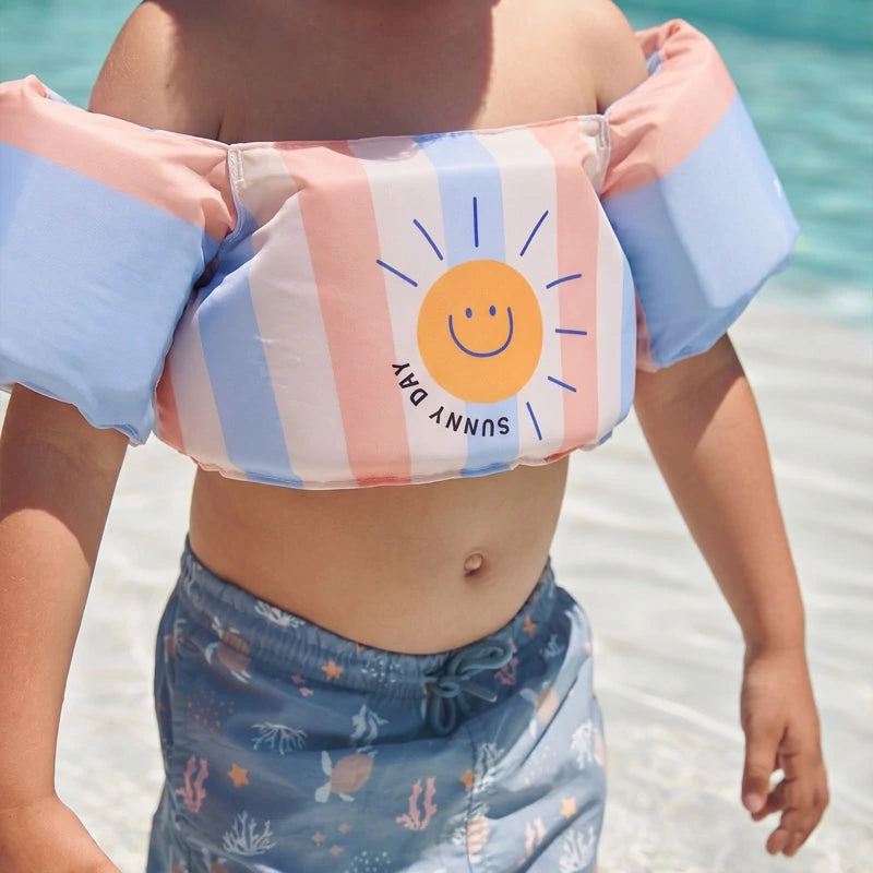 Inspiracion con Chaleco con Manguitos Infantil Rayas Multicolor Azul con Sol