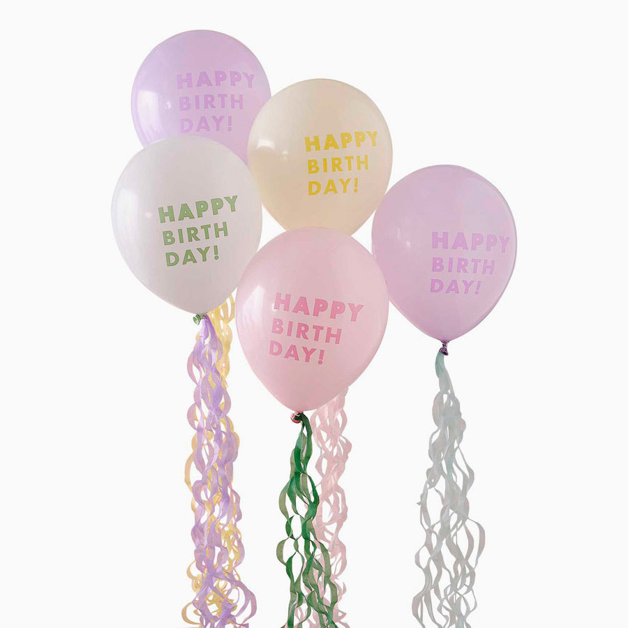 Set balloons Matex Mate "Happy Birthday!" Pastel colors